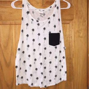Vs pink Palm tree tank top